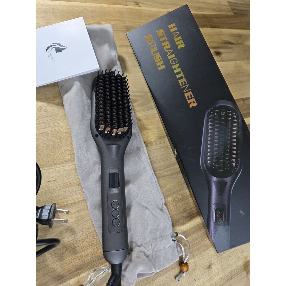 GRAPHENE TIMES Hair Straightener Brush Ionic Heated Ceramic Straightening Comb